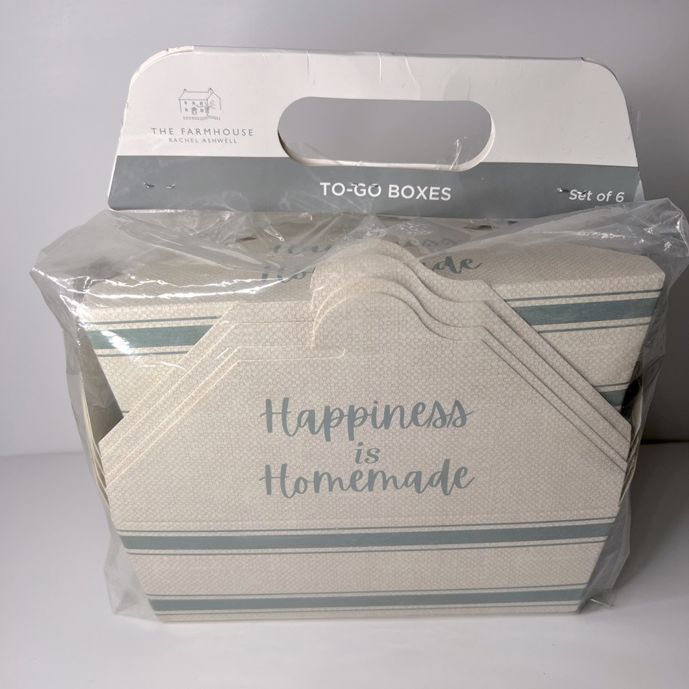 Set of 6 To-Go Boxes “HAPPINESS IS HOMEMADE”